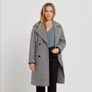 The Skye Recycled Wool Herringbone Coat in Grey